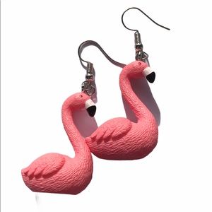 Handmade Pink Flamingo Drop Earrings